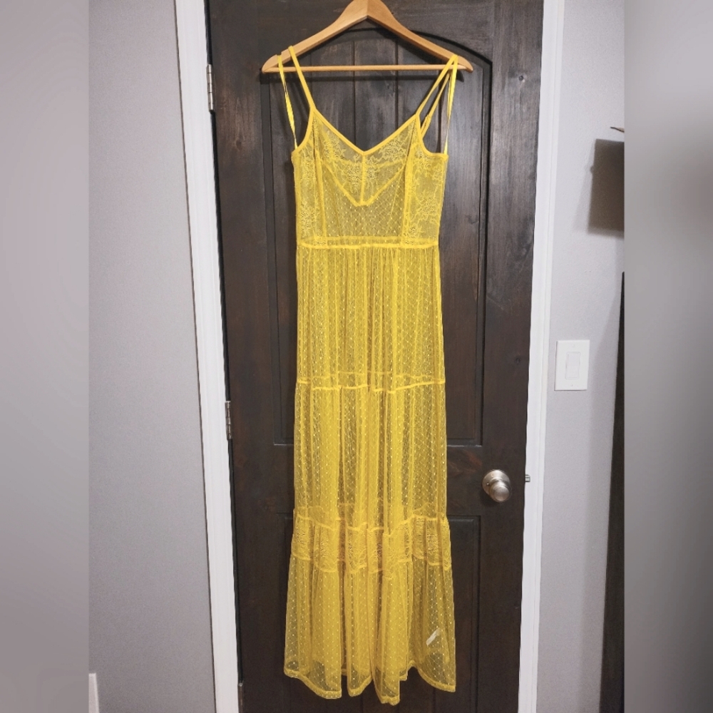 Mustard Maxi Tulle Dress